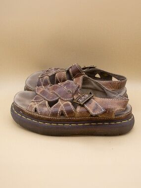 Vintage Dr. Martens Fisherman Twist Leather Distressed Sandal Women's Size 7